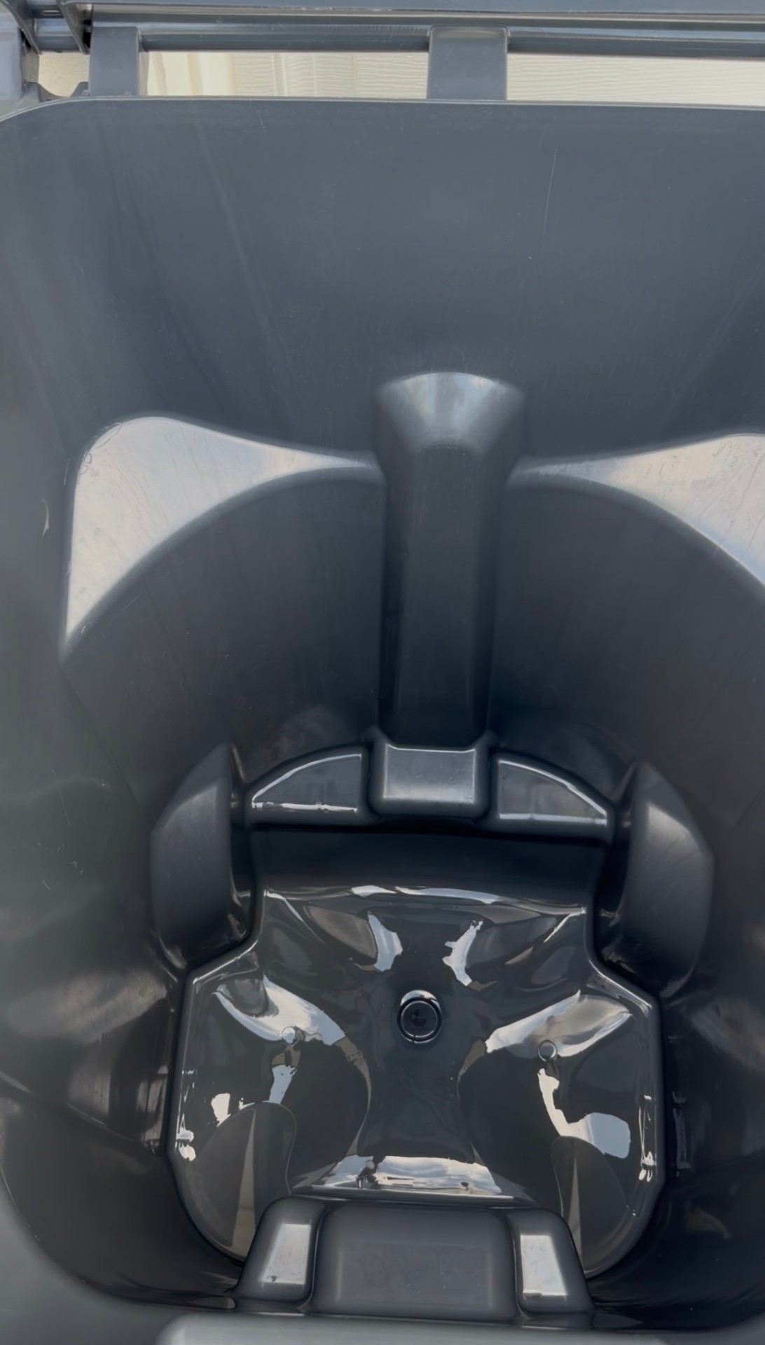 Same trash can interior after BinBetter cleaning, sanitized and odor-free